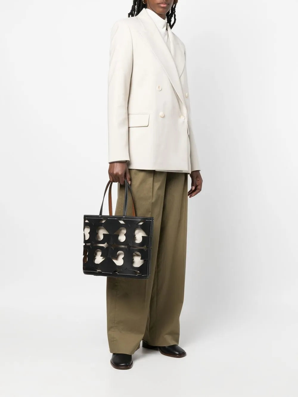 Tory Burch Cutout Logo leather tote bag