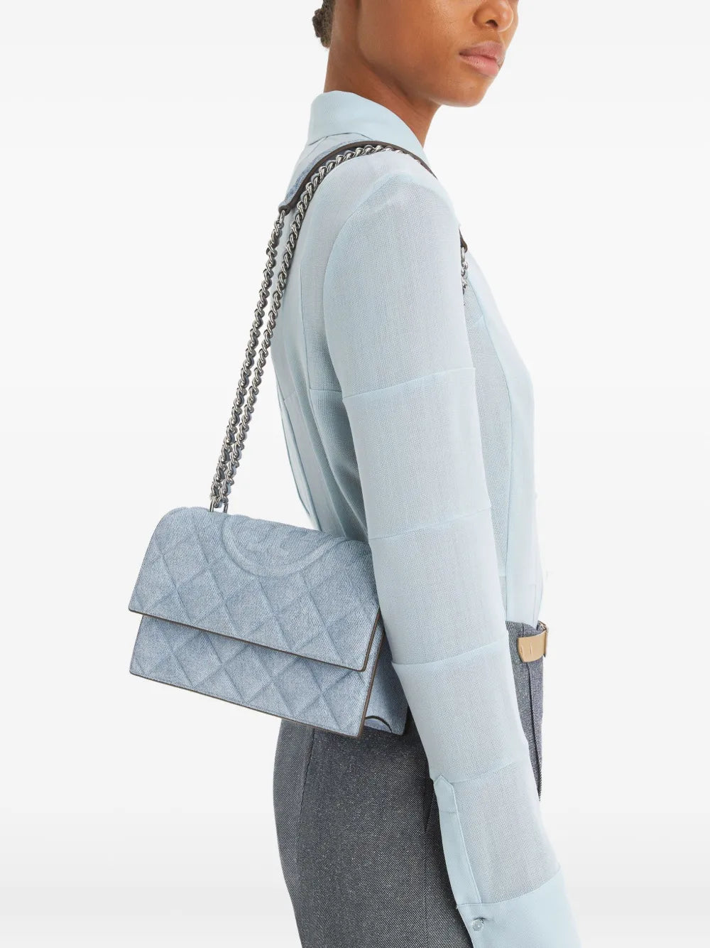 Tory Burch small Fleming denim convertible shoulder bag