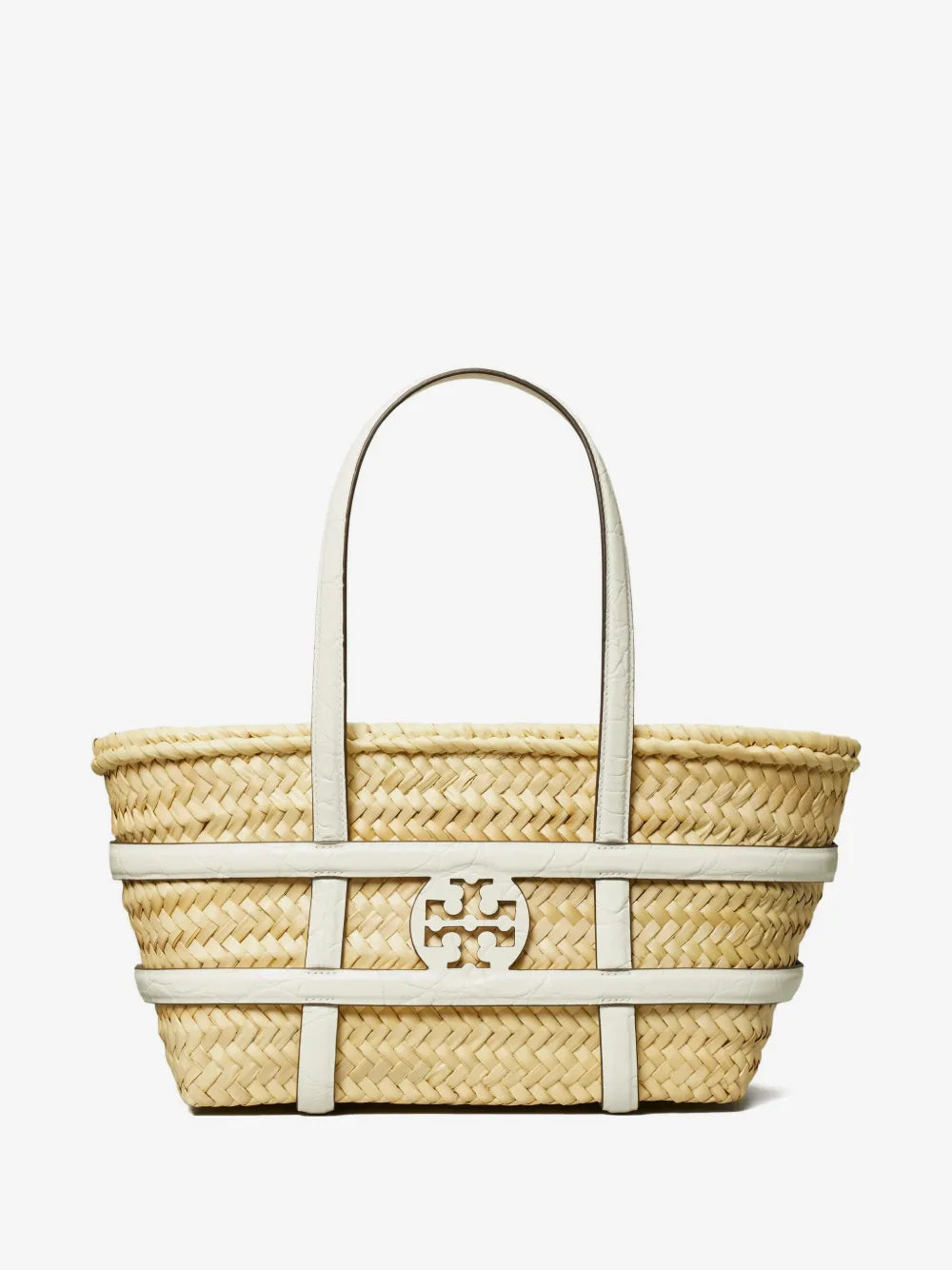 Tory Burch small Ella croc-embossed framed tote bag