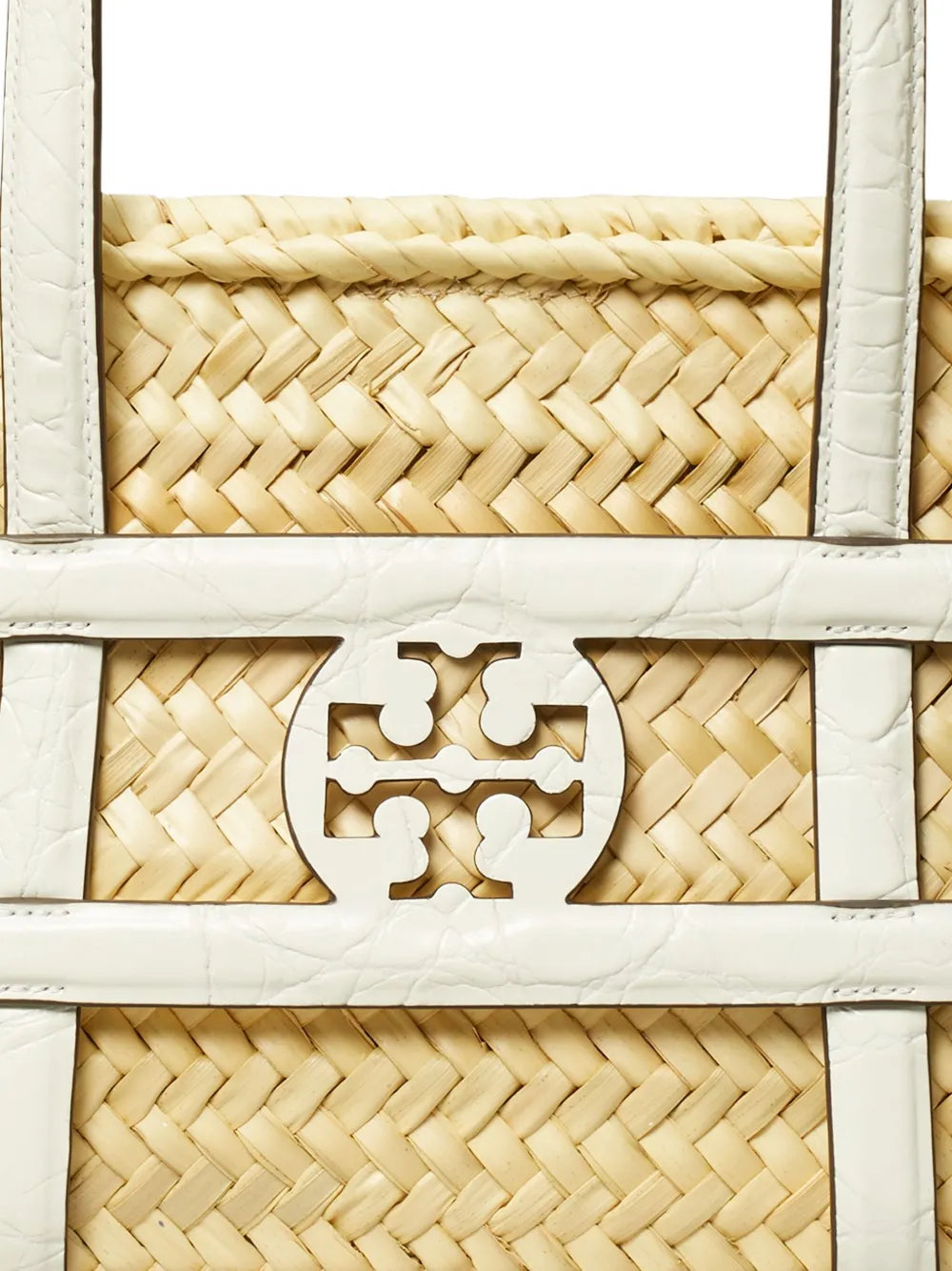 Tory Burch small Ella croc-embossed framed tote bag