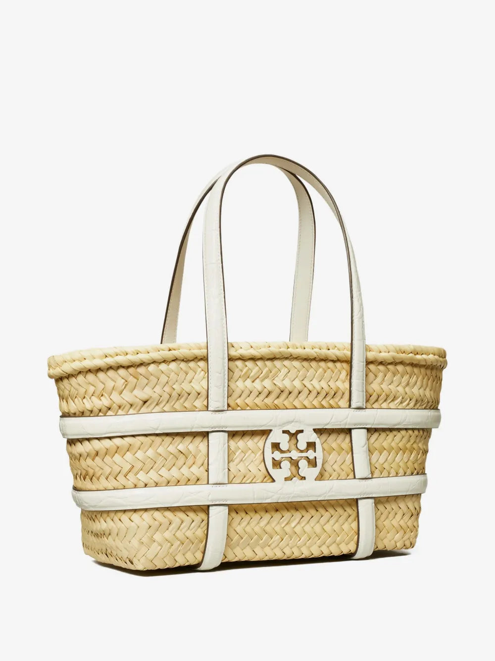 Tory Burch small Ella croc-embossed framed tote bag