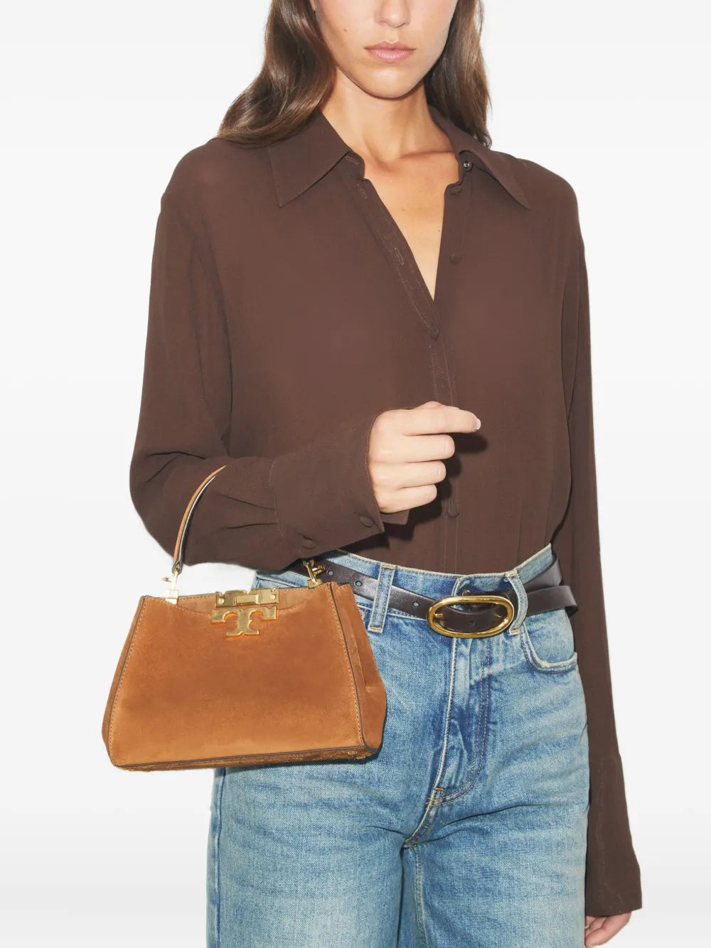 Tory Burch mini Eleanor suede satchel shoulder bag