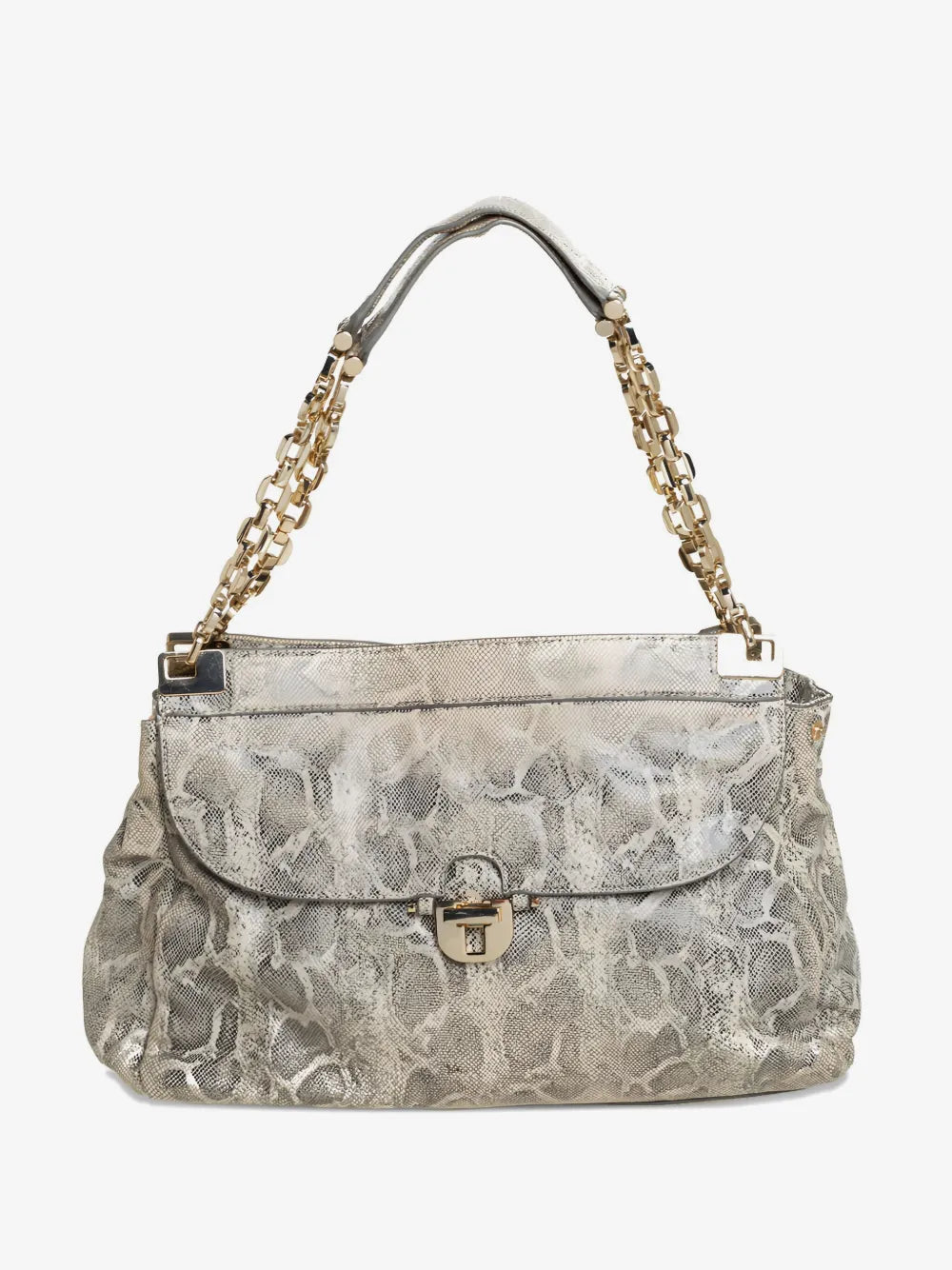 Tory Burch 2000s python-embossed chain shoulder bag