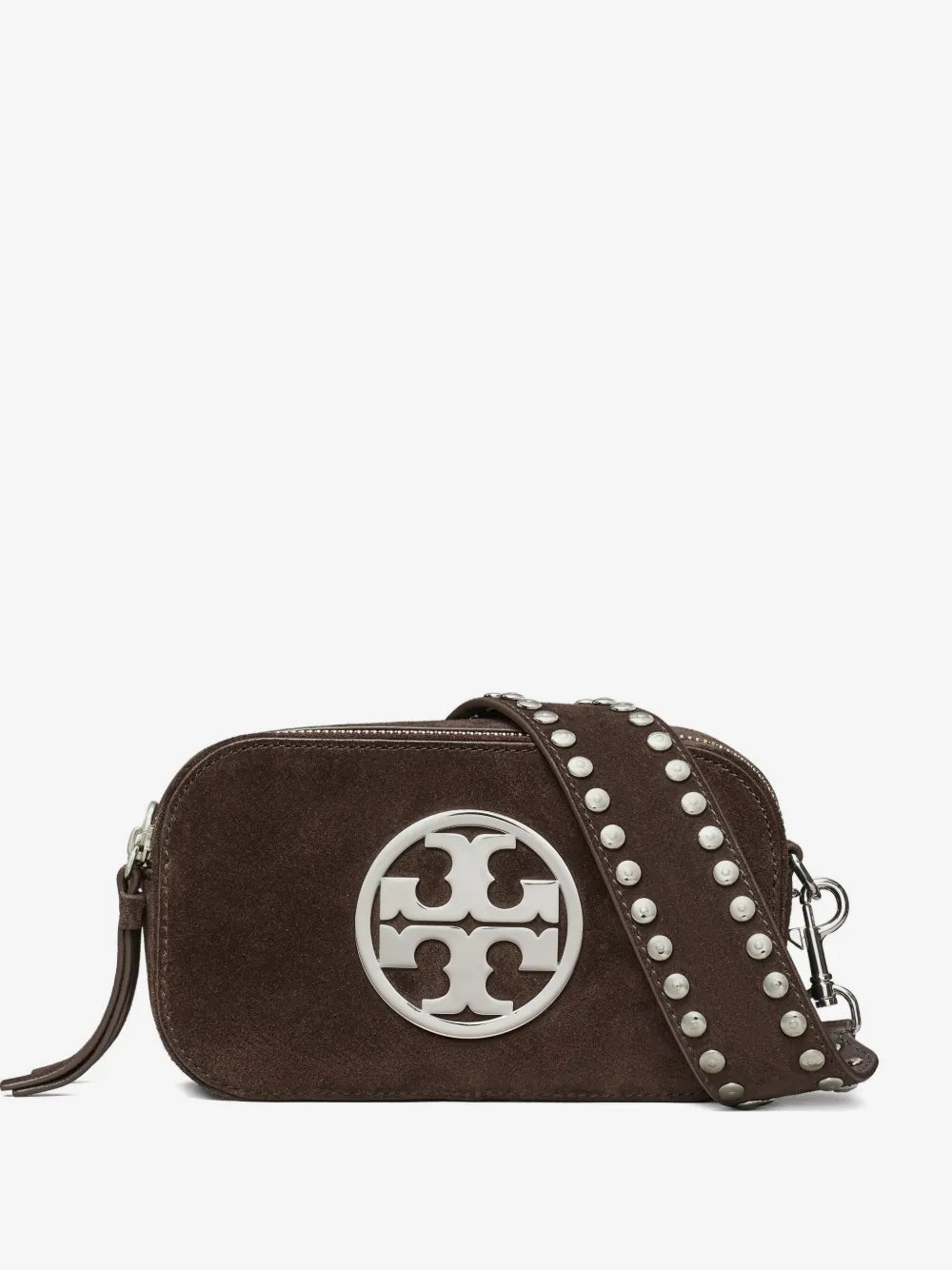 Tory Burch mini Miller logo-studded suede crossbody bag