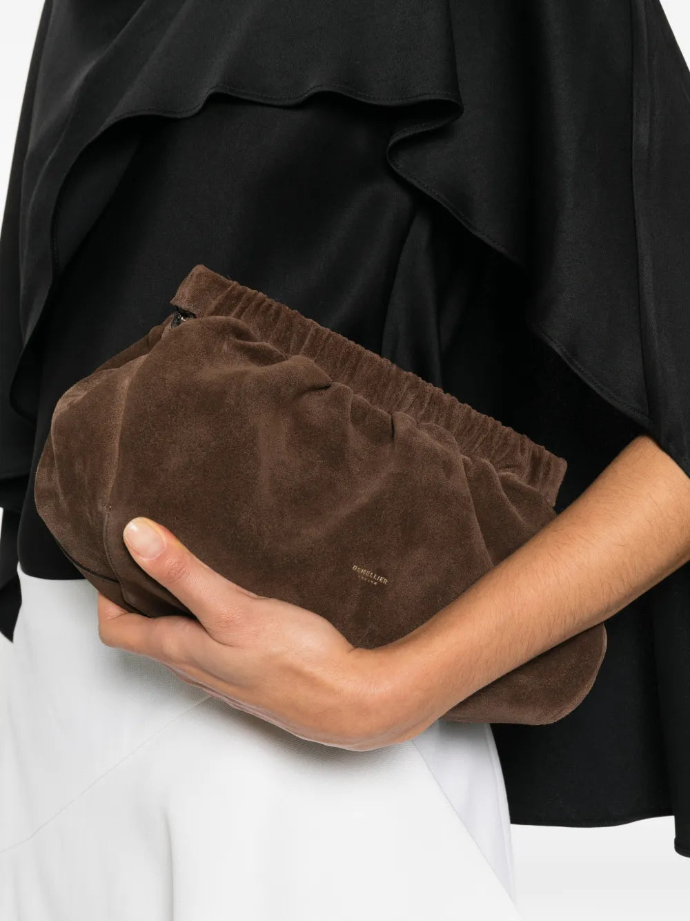 DeMellier Miami suede clutch bag