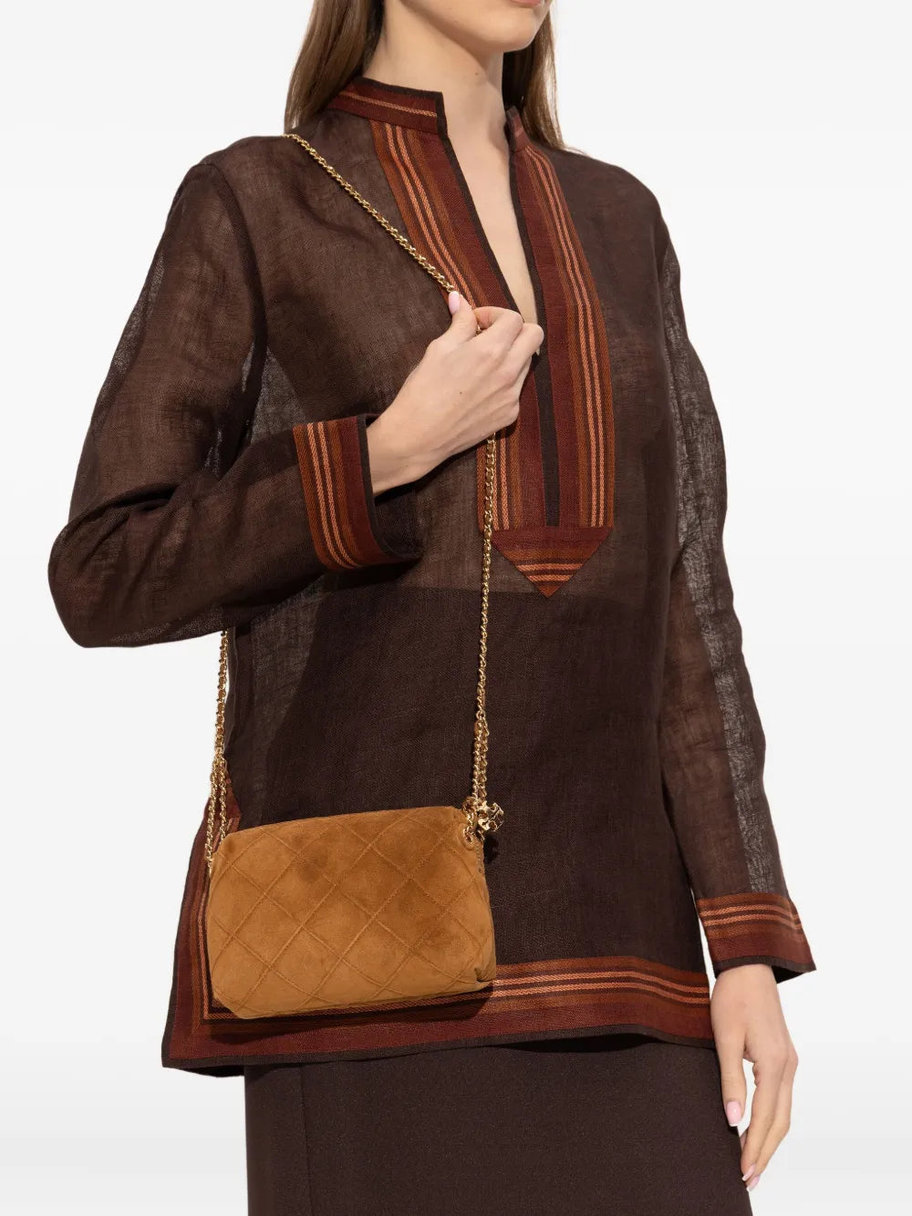 Tory Burch quilted-motif chain crossbody Bag
