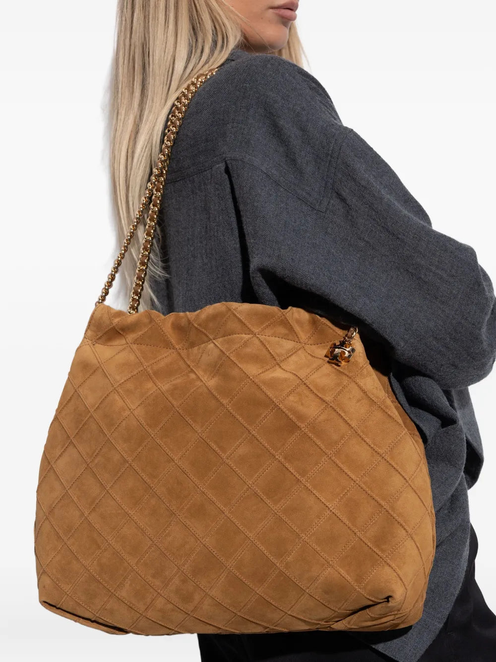 Tory Burch Fleming soft suede bag