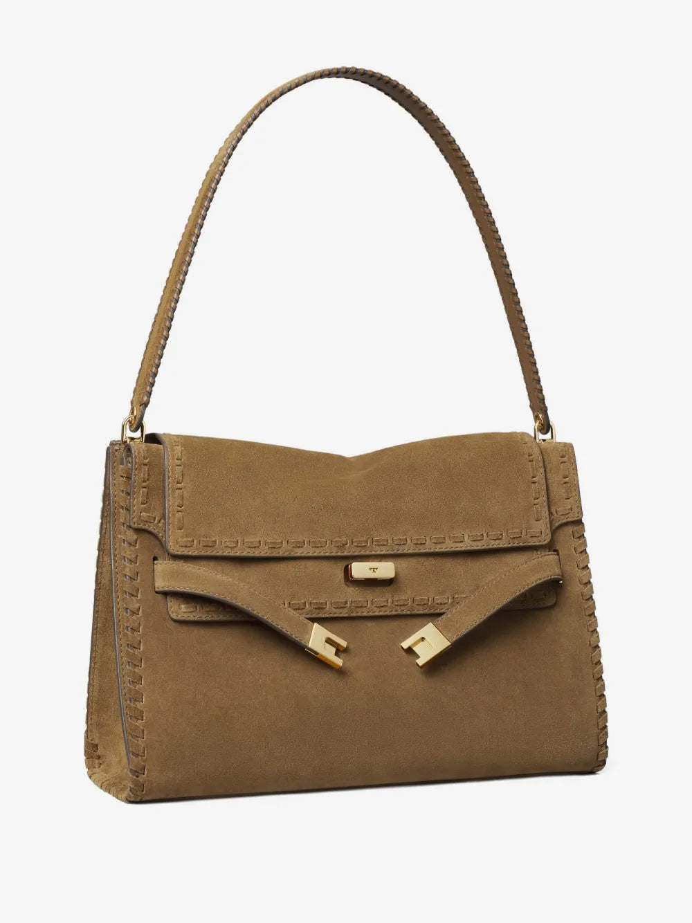 Tory Burch large Lee Radziwill suede shoulder bag
