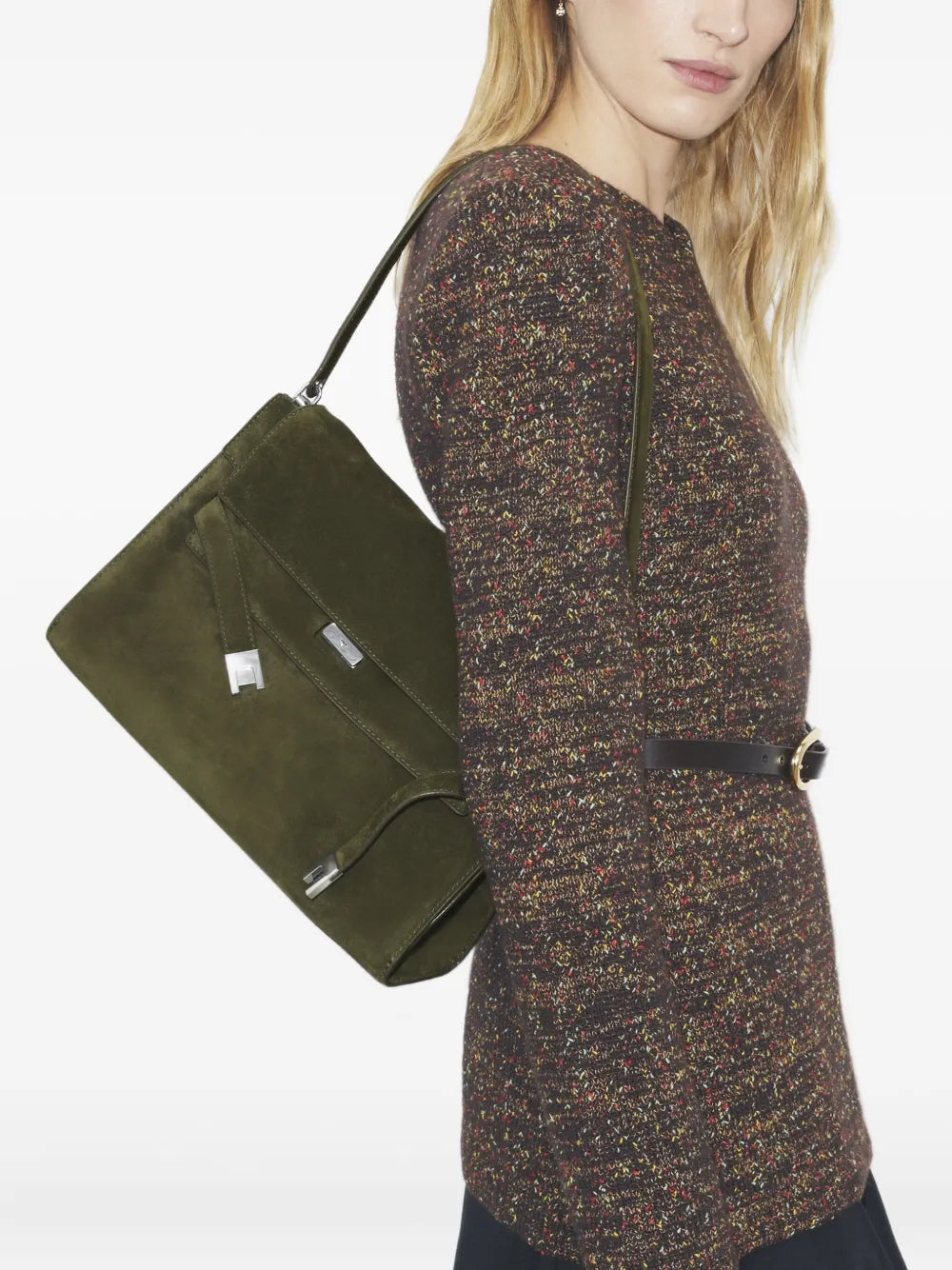Tory Burch large Lee Radziwill suede shoulder bag