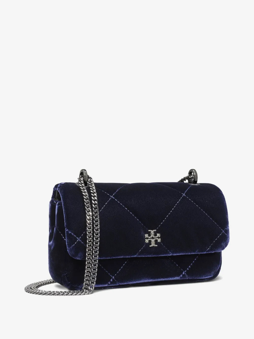 Tory Burch mini Kira diamond-quilted velvet cross body bag
