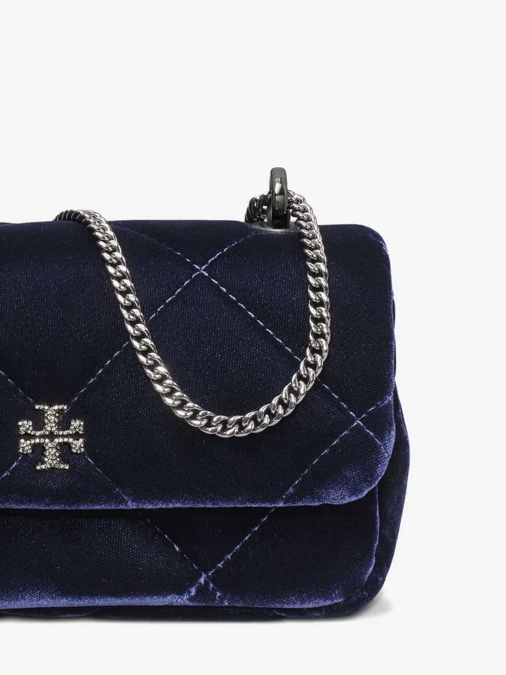 Tory Burch mini Kira diamond-quilted velvet cross body bag