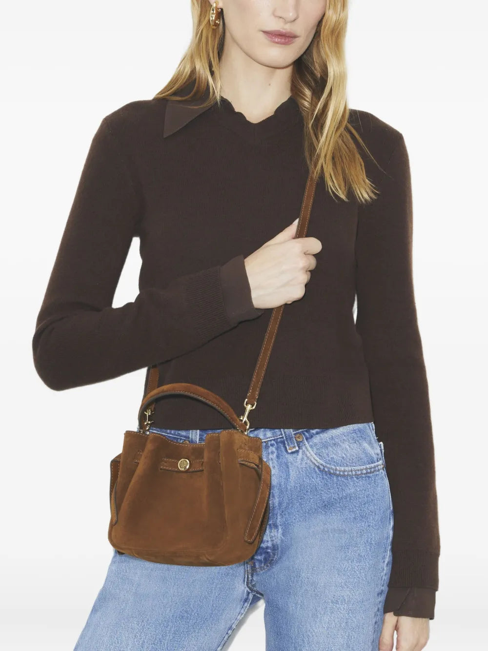 Tory Burch mini Romy suede bucket bag