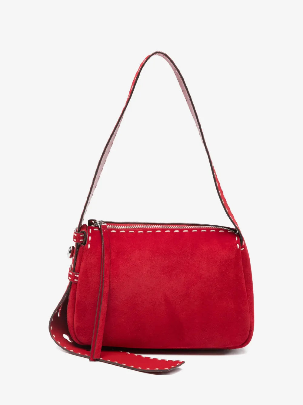Tory Burch small Romy suede pick stitch shoulder bag