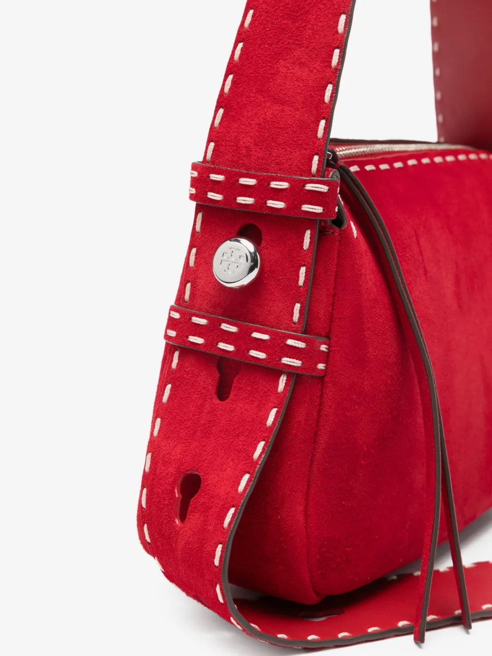 Tory Burch small Romy suede pick stitch shoulder bag