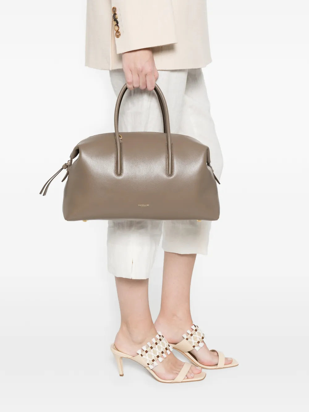 DeMellier The Midi Stockholm top handle leather tote bag
