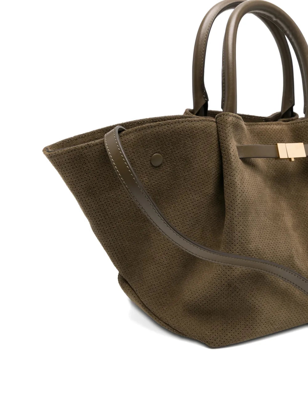 DeMellier Midi New York perforated-detail suede tote bag