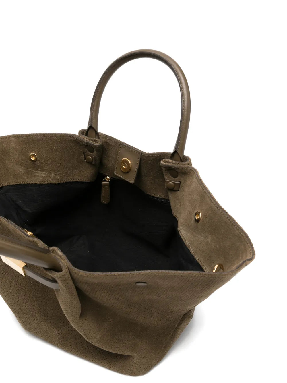DeMellier Midi New York perforated-detail suede tote bag