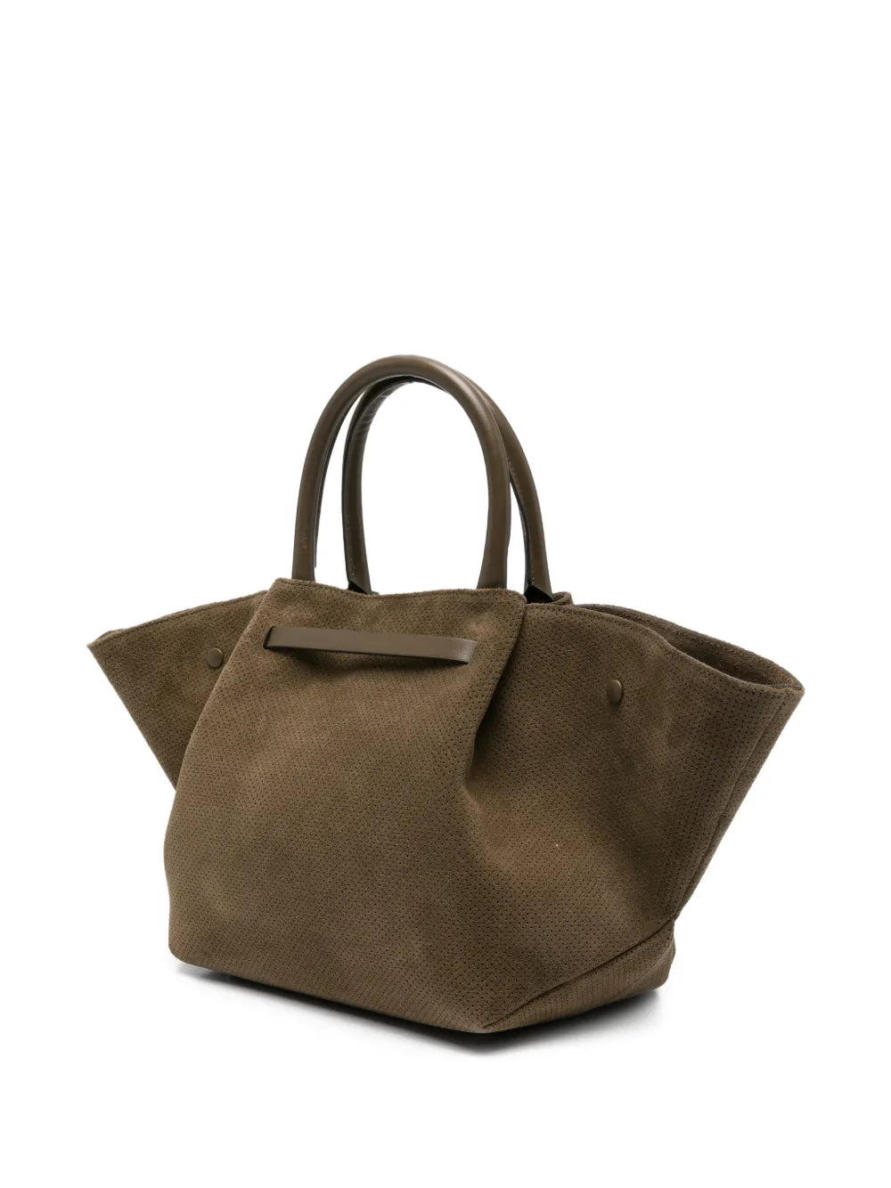 DeMellier Midi New York perforated-detail suede tote bag