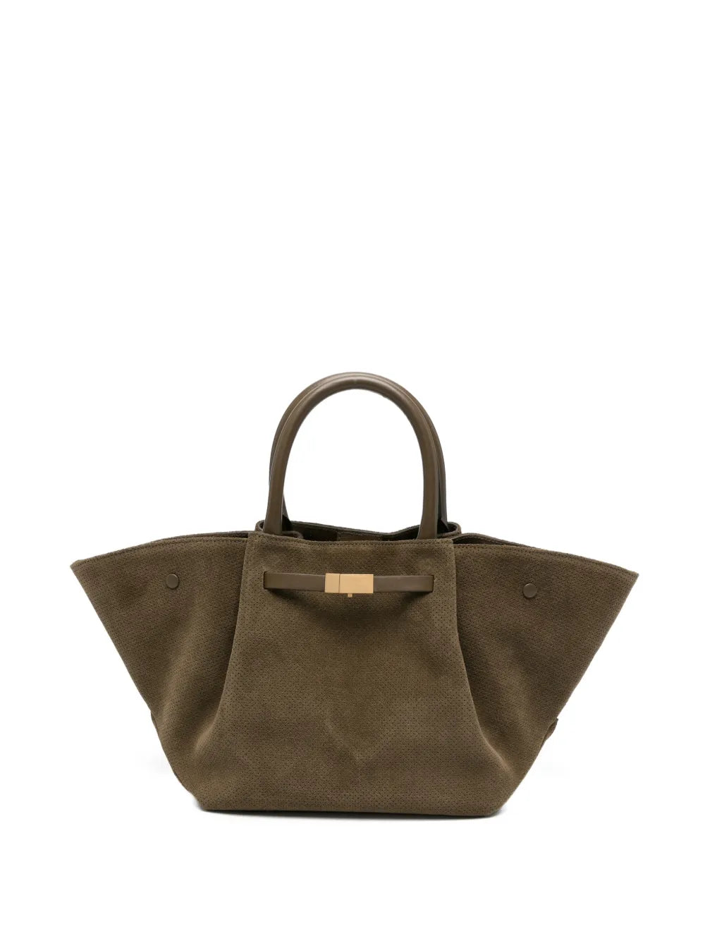 DeMellier Midi New York perforated-detail suede tote bag