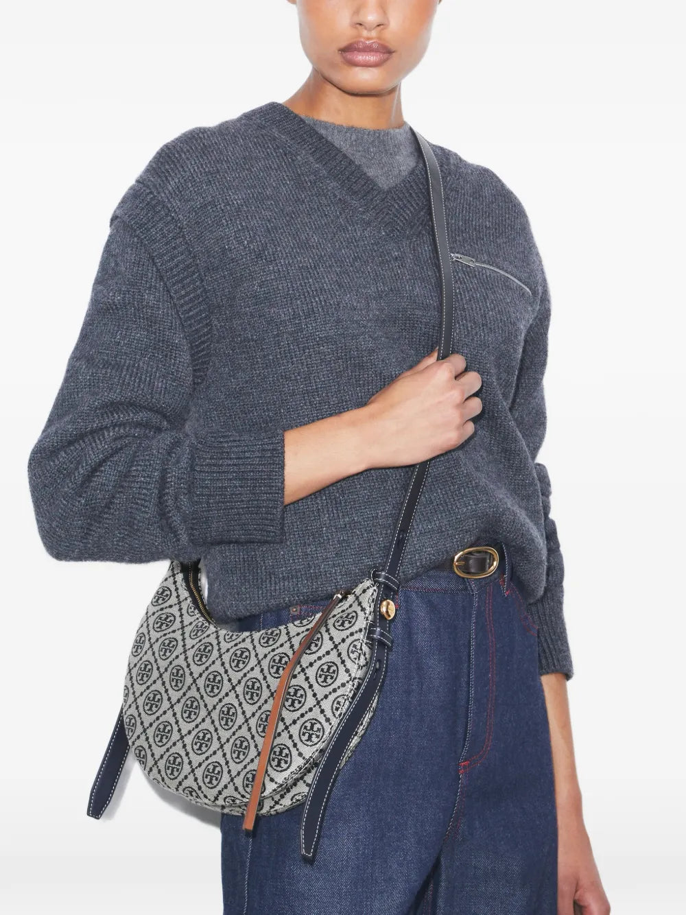 Tory Burch Romy Half Moon pattern shoulder bag