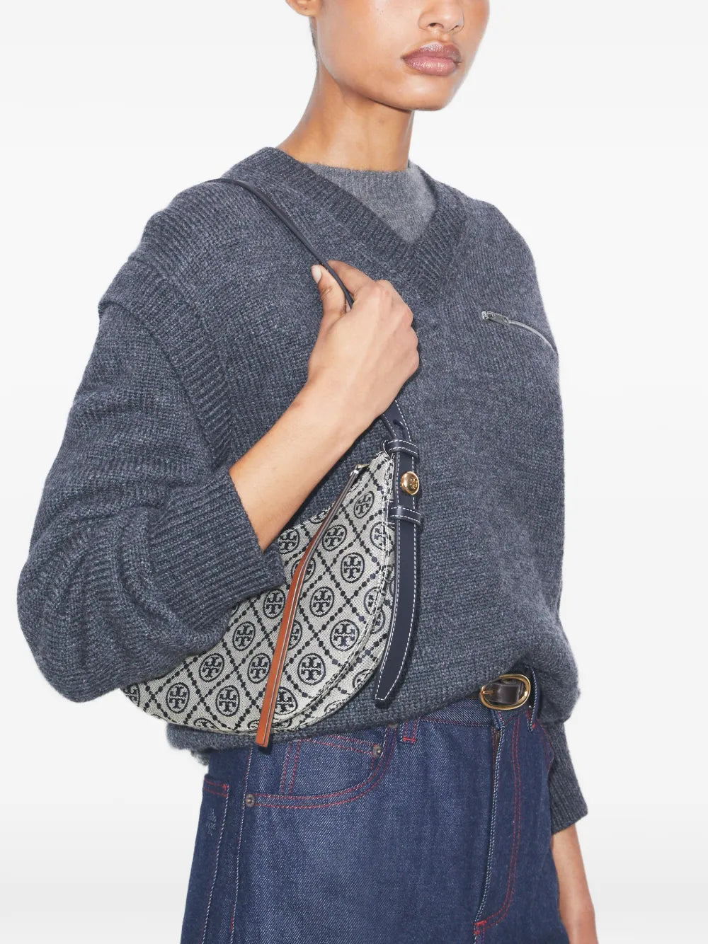Tory Burch Romy Half Moon pattern shoulder bag