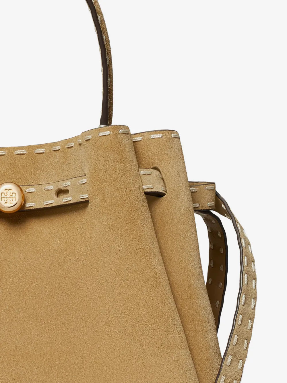 Tory Burch Romy suede pick stitch bucket bag