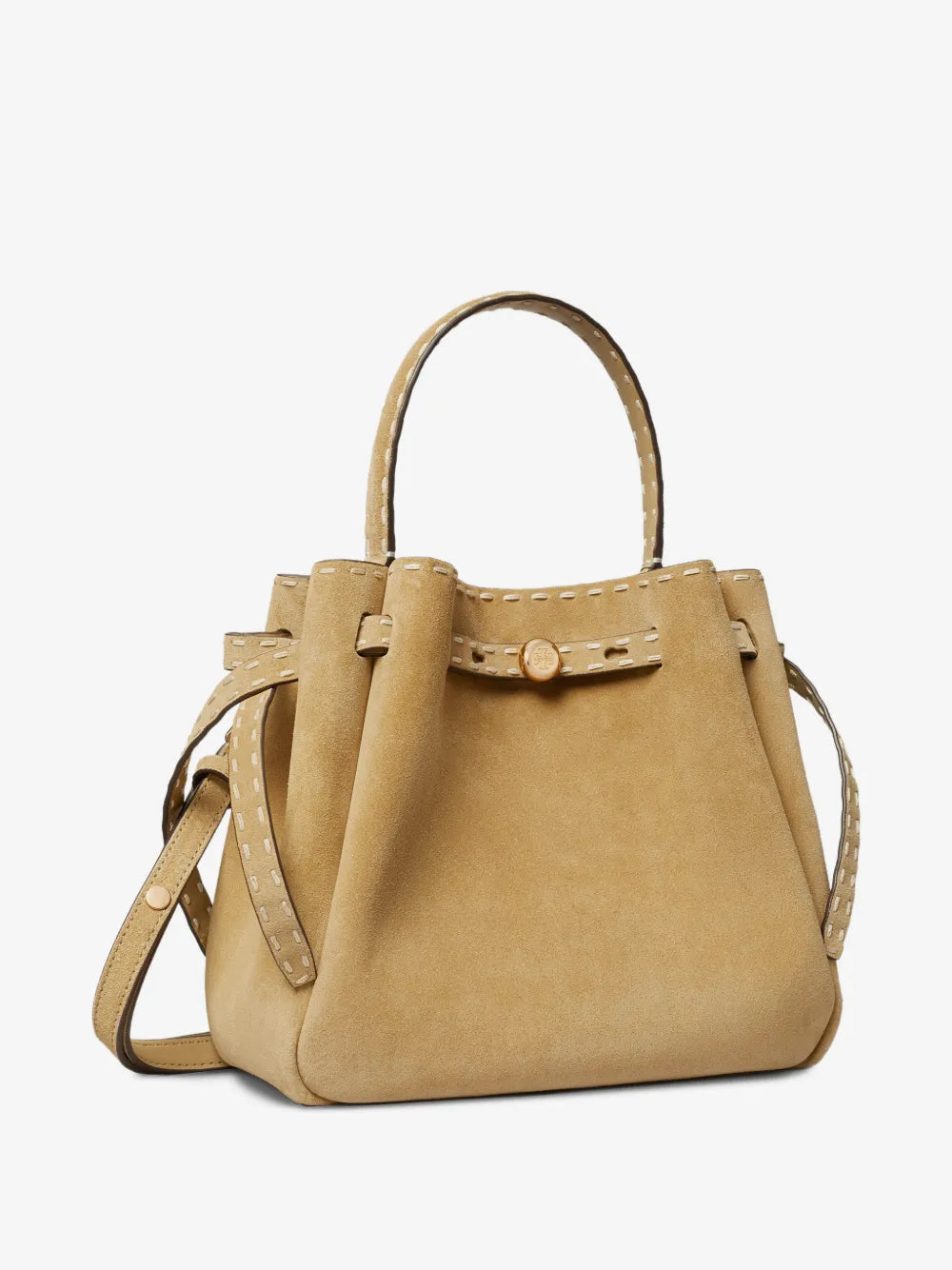 Tory Burch Romy suede pick stitch bucket bag