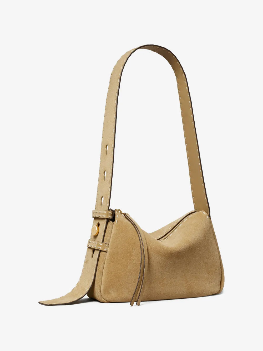 Tory Burch small Romy suede pick stitch shoulder bag