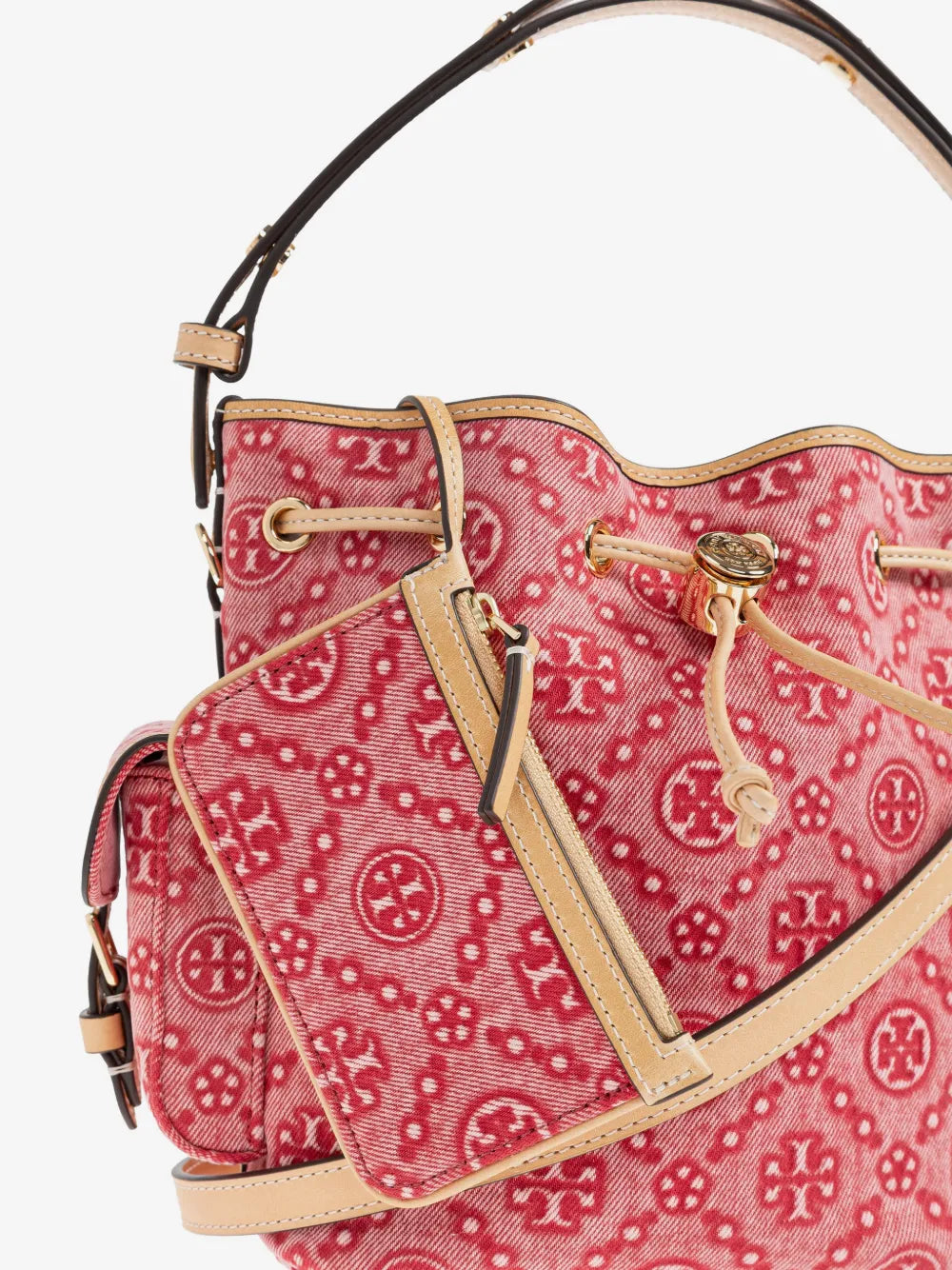 Tory Burch T Monogram denim bucket bag