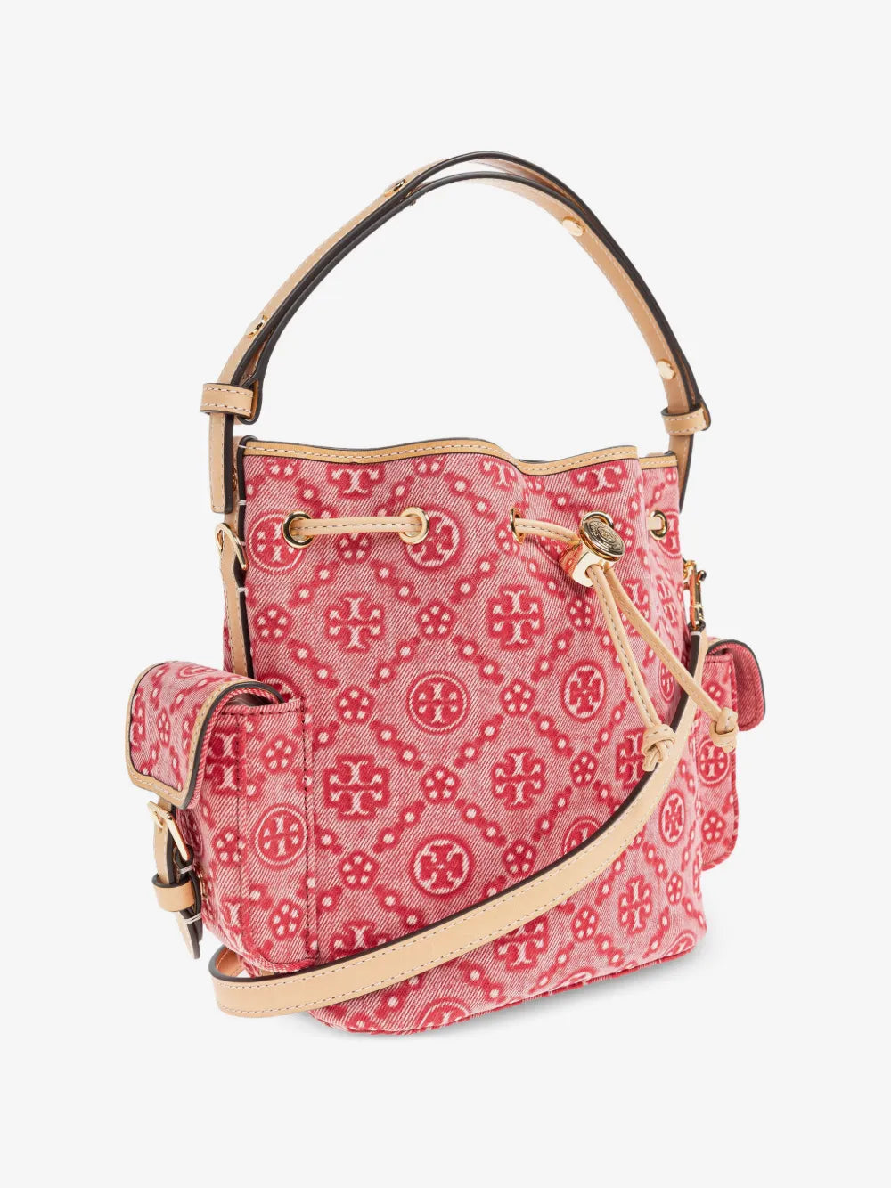 Tory Burch T Monogram denim bucket bag