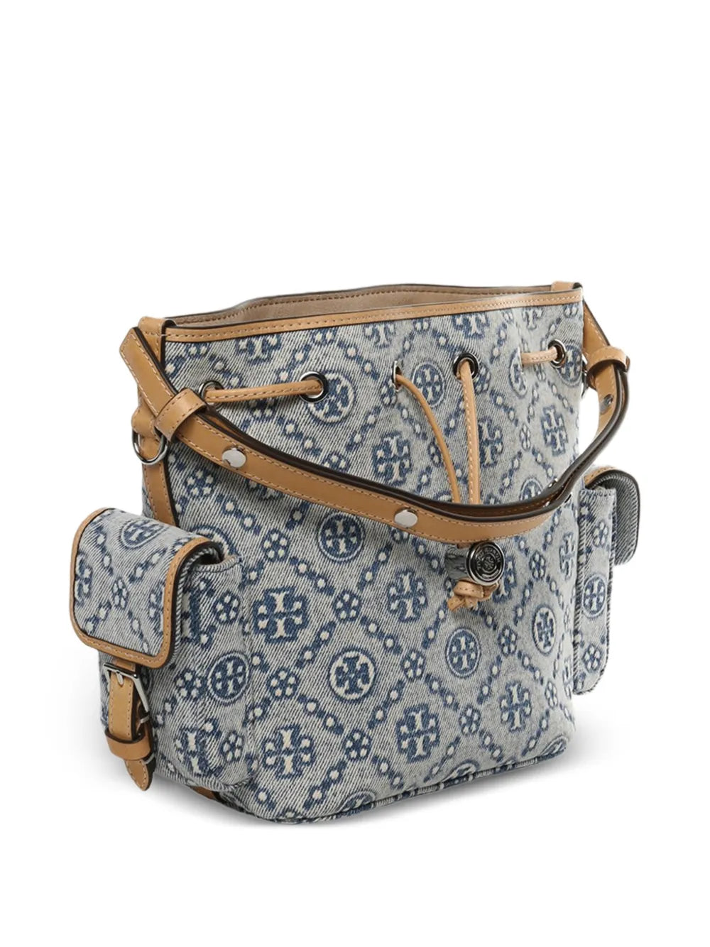 Tory Burch T Monogram denim bucket bag