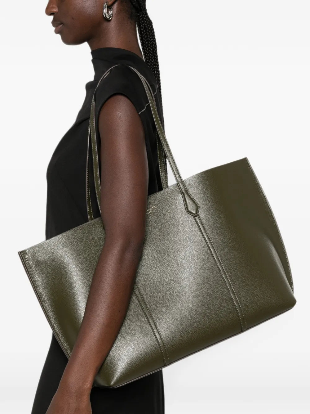 Tory Burch large pebbled leather tote bag