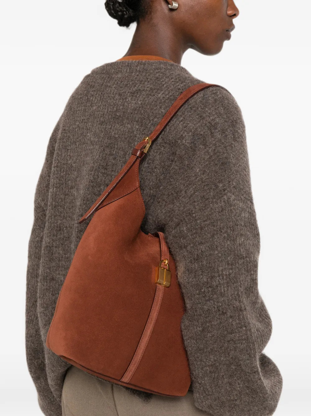 DeMellier Browns x DeMellier Siena suede bucket bag