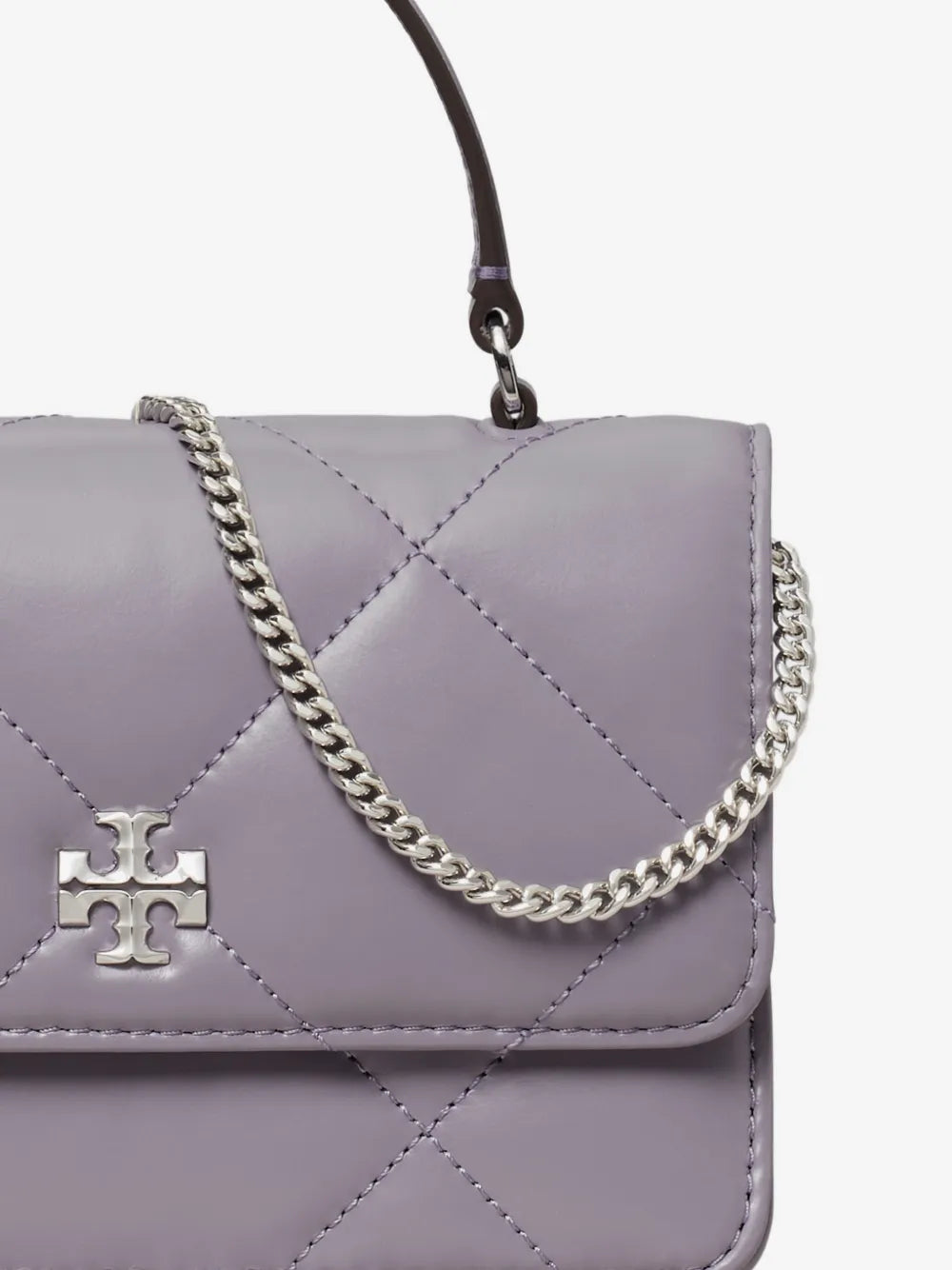Tory Burch Kira diamond quilt mini top handle chain wallet