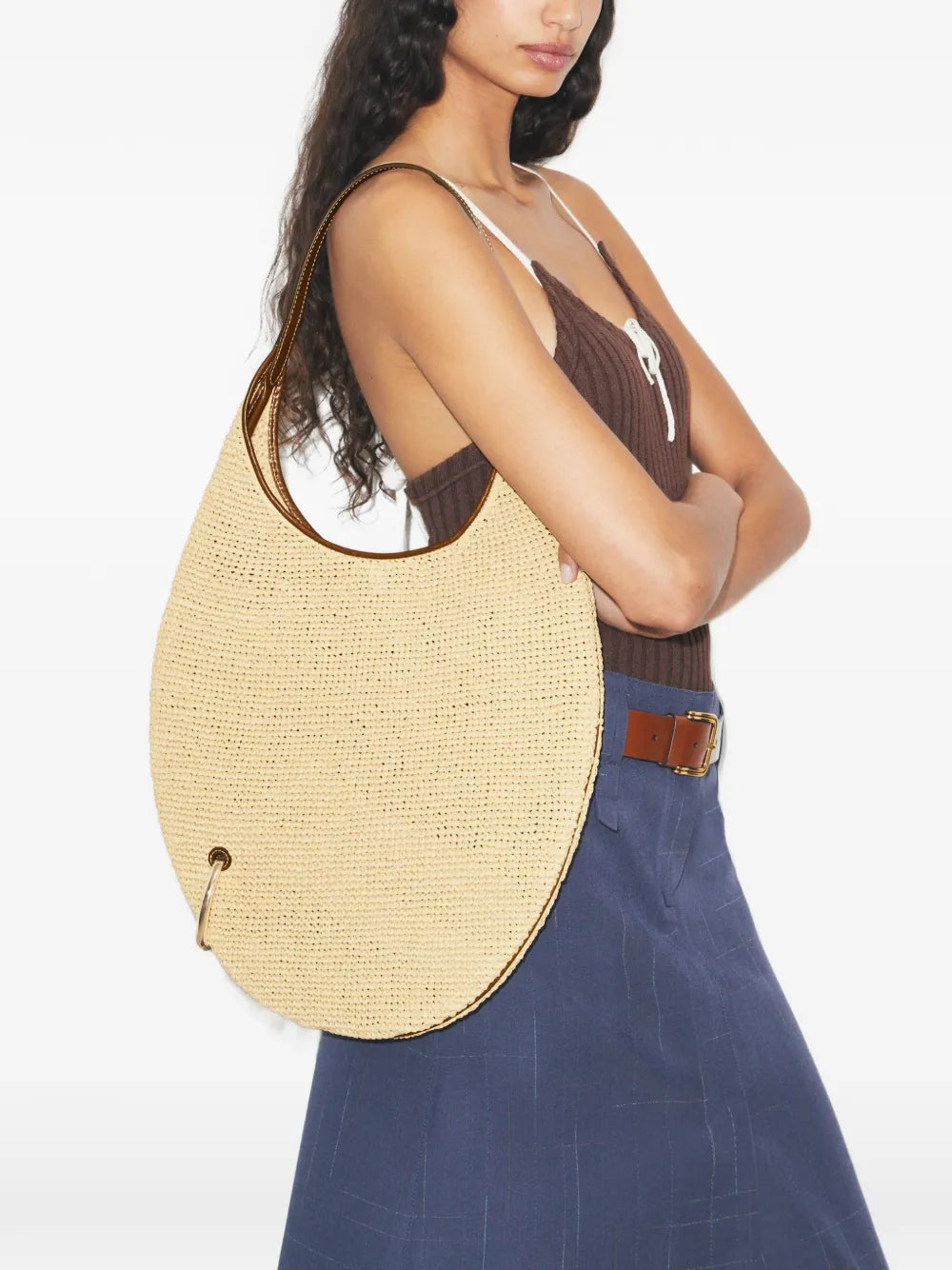 Tory Burch Pierced soft raffia bag