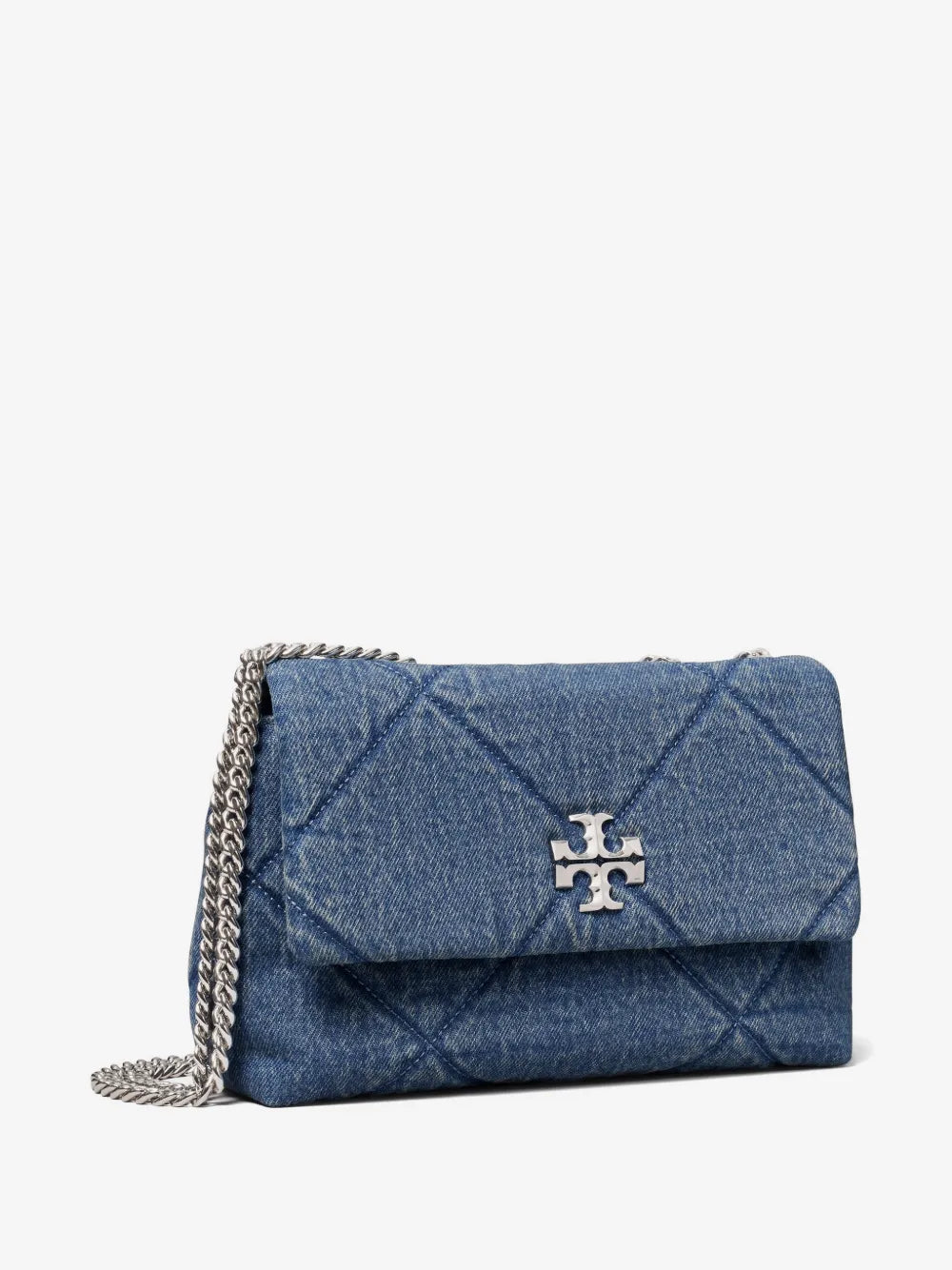 Tory Burch small Kira diamond quilted denim shoulder bag