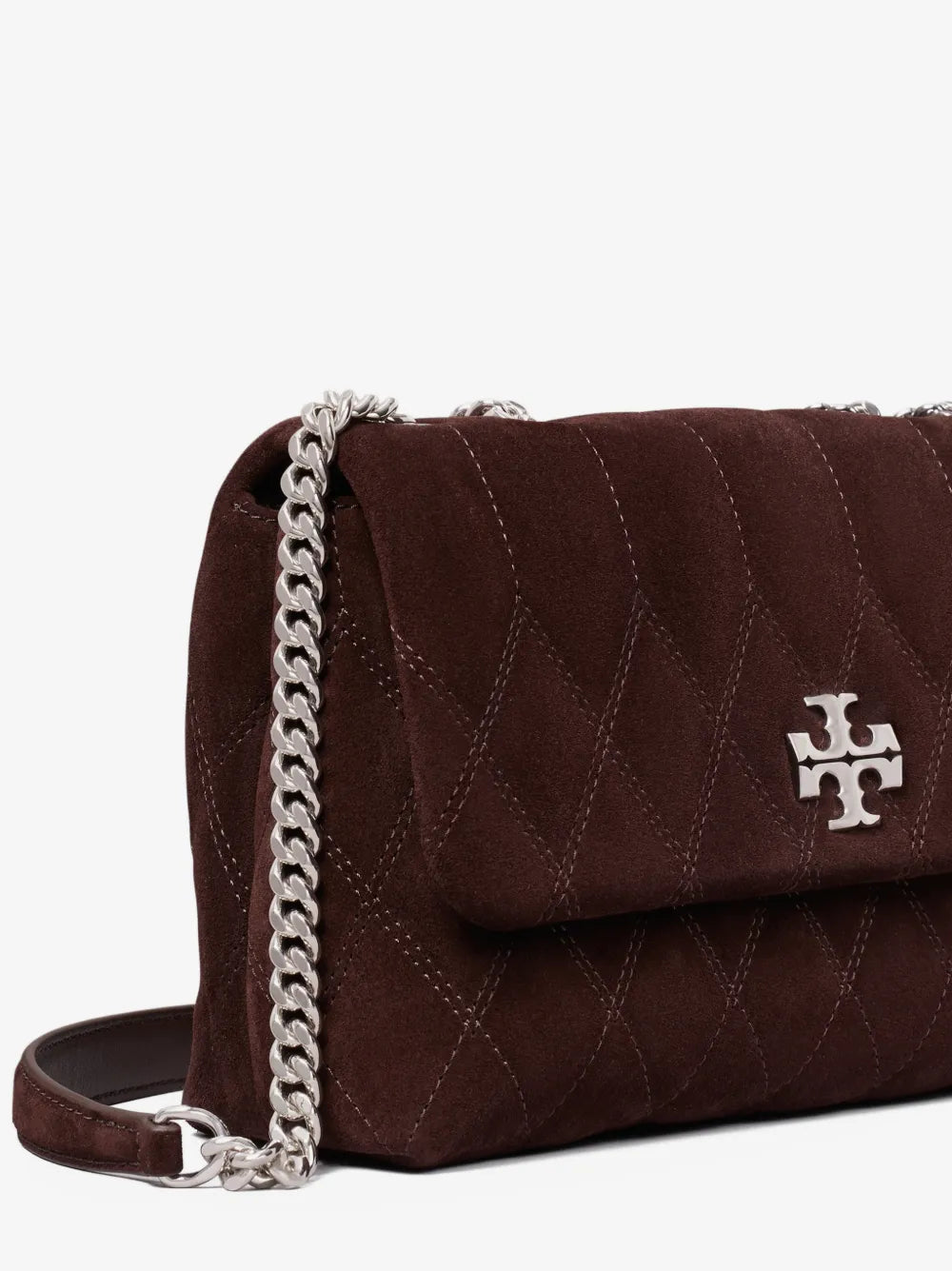 Tory Burch small Kira quilt suede shoulder bag