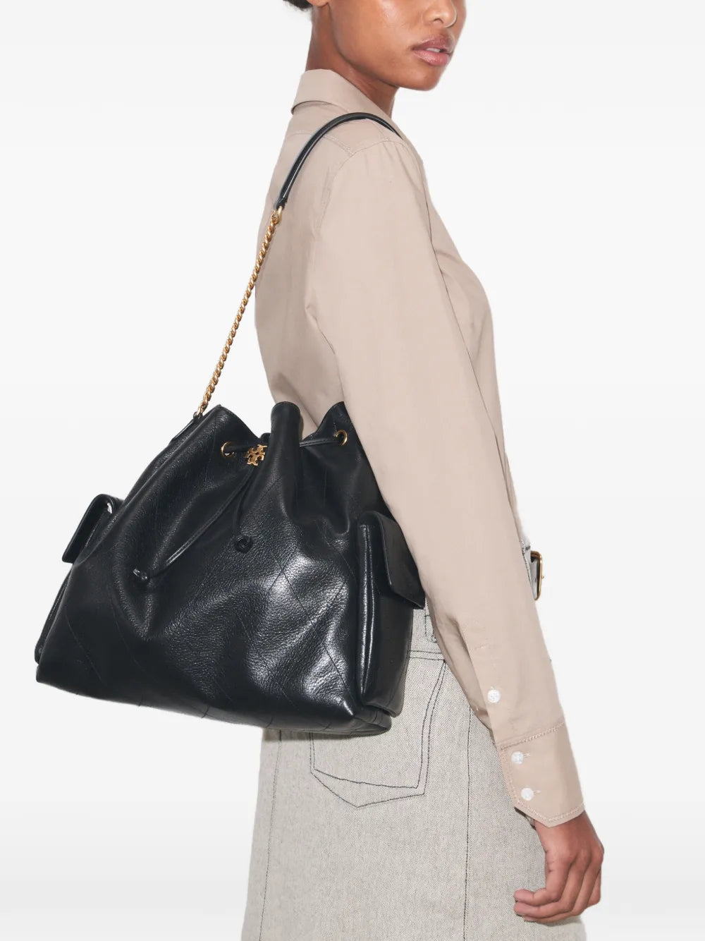 Tory Burch charlie quilted drawstring shoulder bag