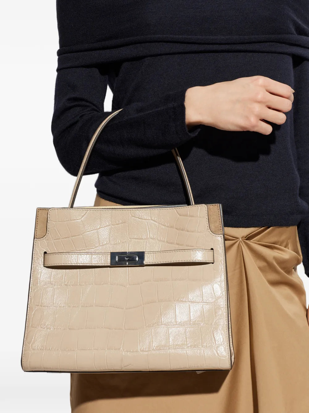 Tory Burch small Lee Radziwill embossed double bag
