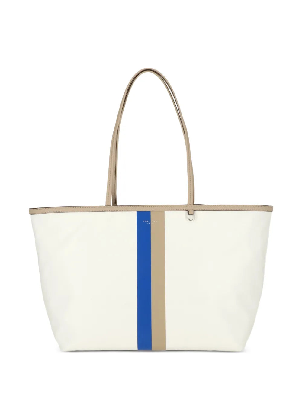 Tory Burch striped logo-print tote bag