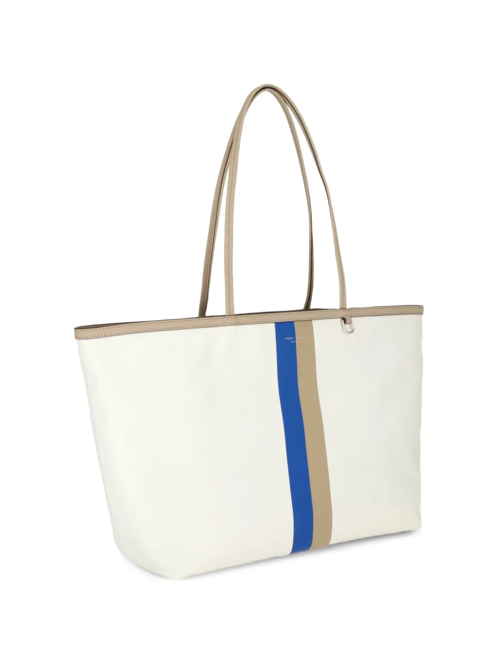 Tory Burch striped logo-print tote bag