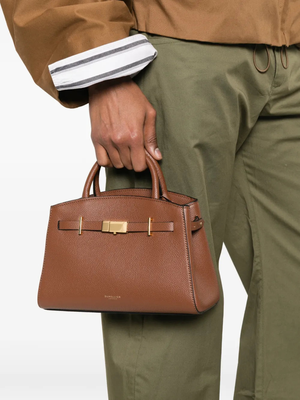 DeMellier small Hudson grained-leather tote bag