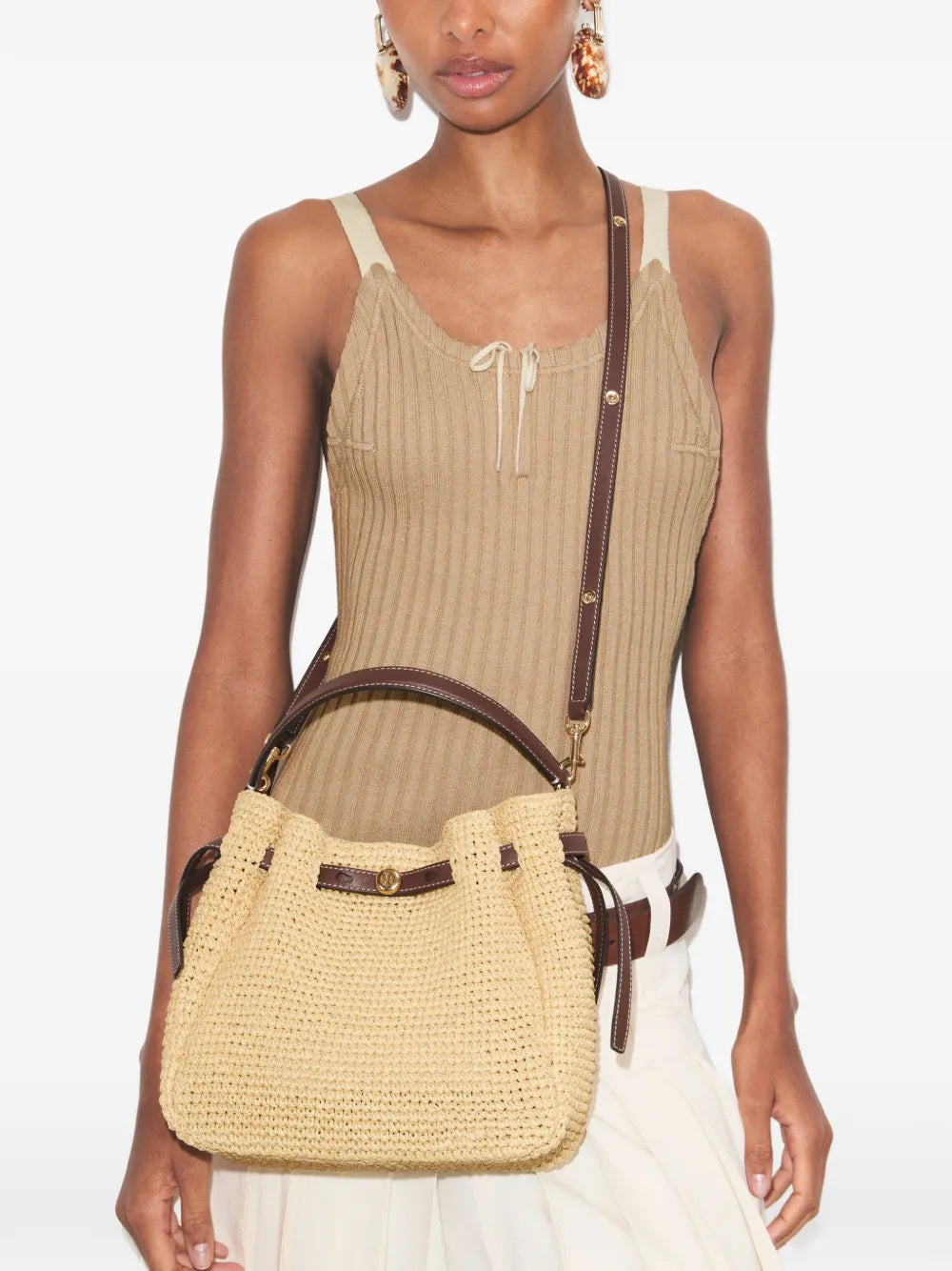 Tory Burch Romy woven bucket bag