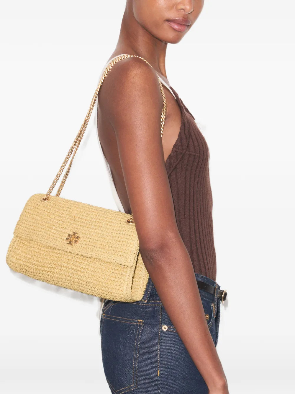 Tory Burch Kira turnlock woven shoulder bag