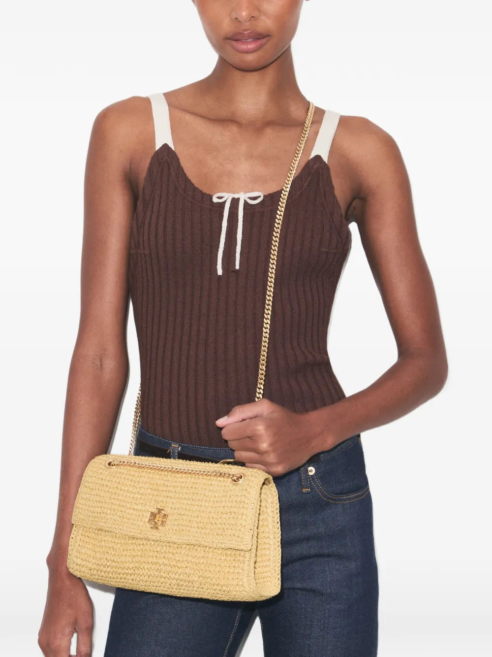 Tory Burch Kira turnlock woven shoulder bag