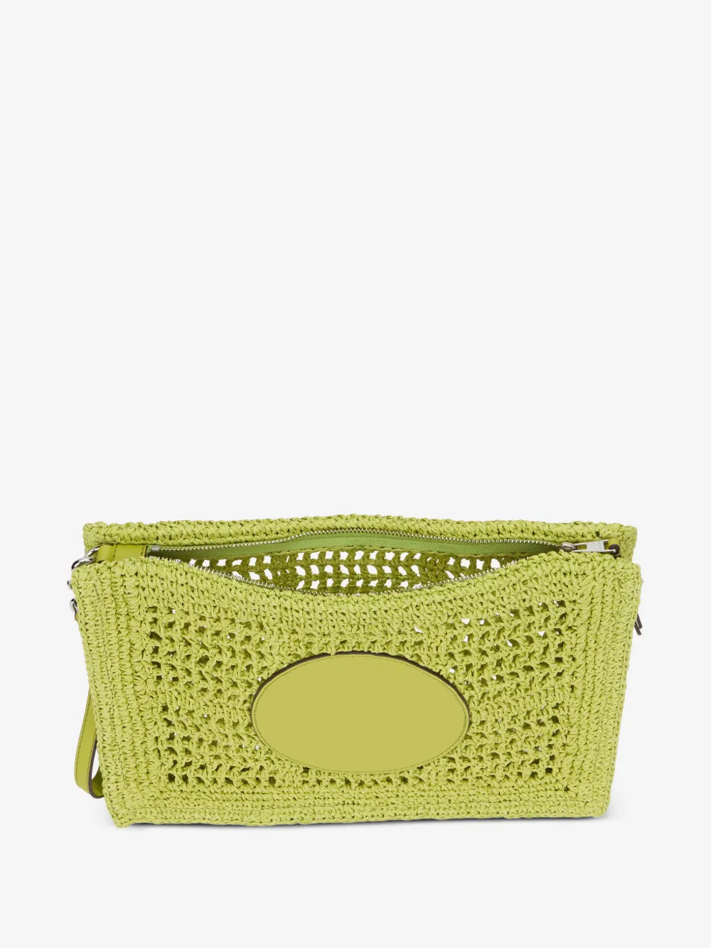 Tory Burch Ella logo-patch woven clutch bag