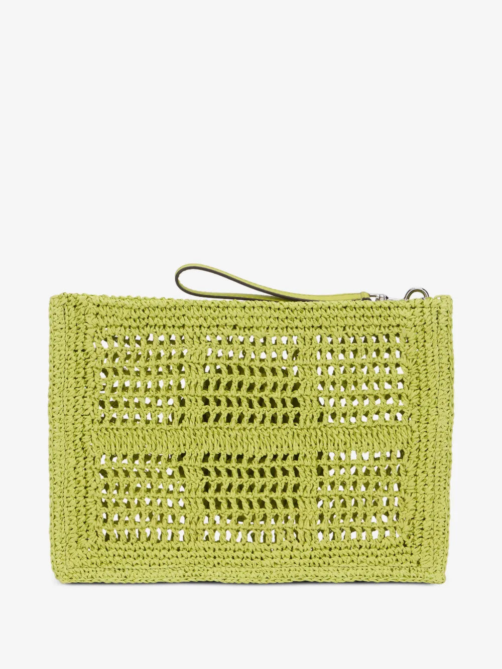 Tory Burch Ella logo-patch woven clutch bag