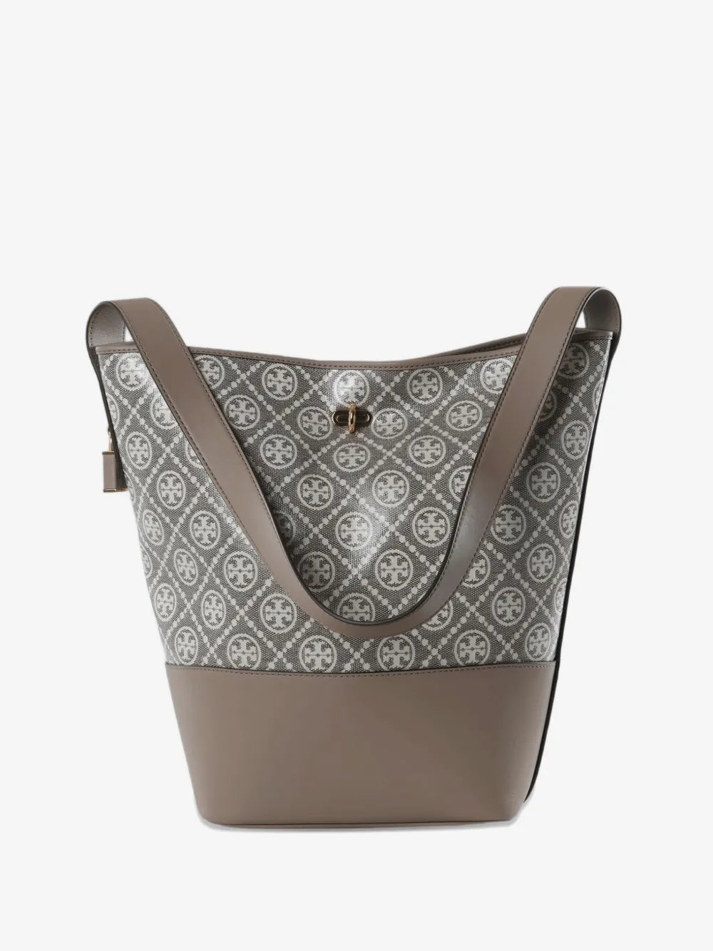 Tory Burch T-Monogram coated jacquard lock slim bucket bag