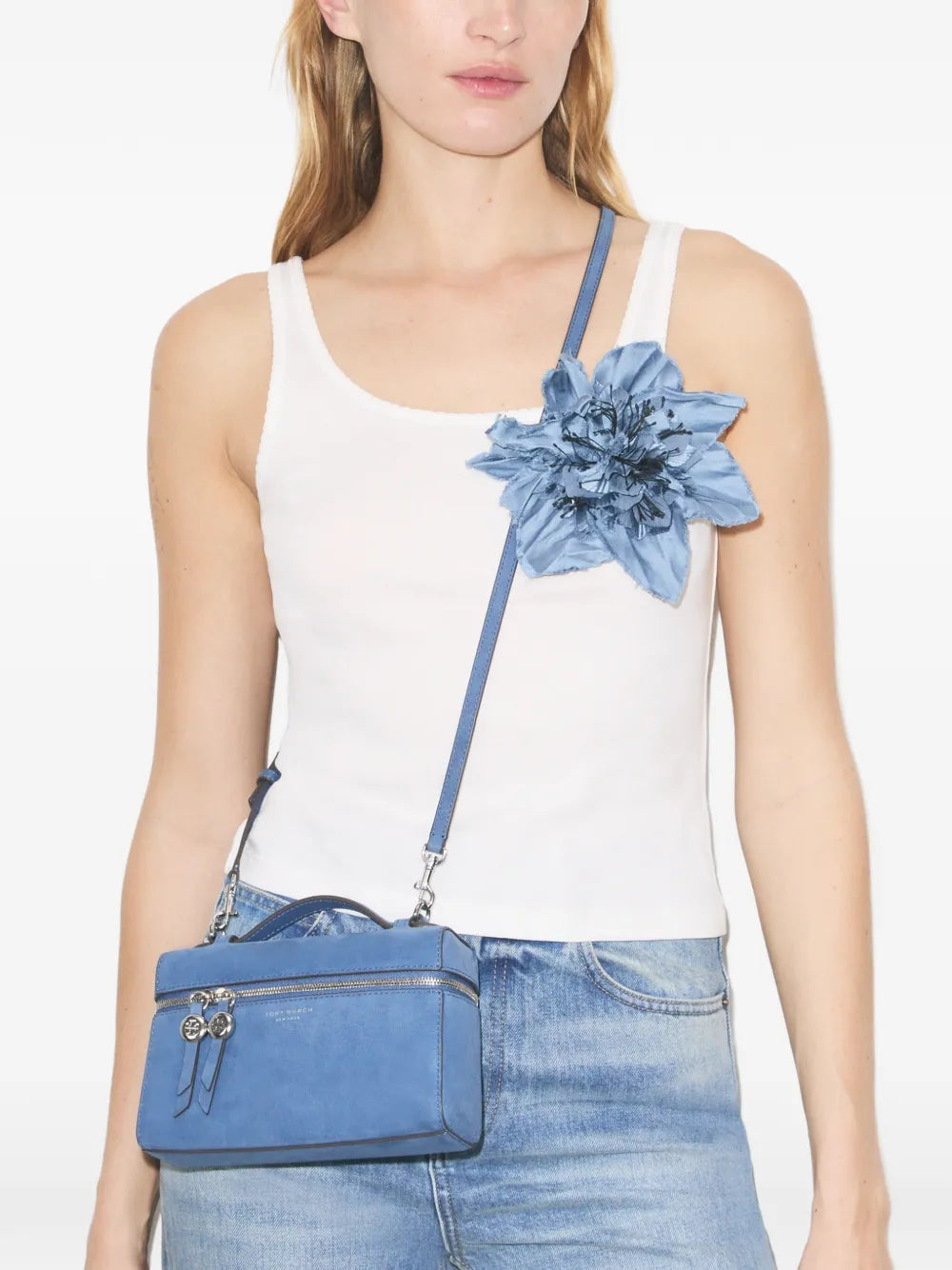 Tory Burch Romy nubuck slim top handle