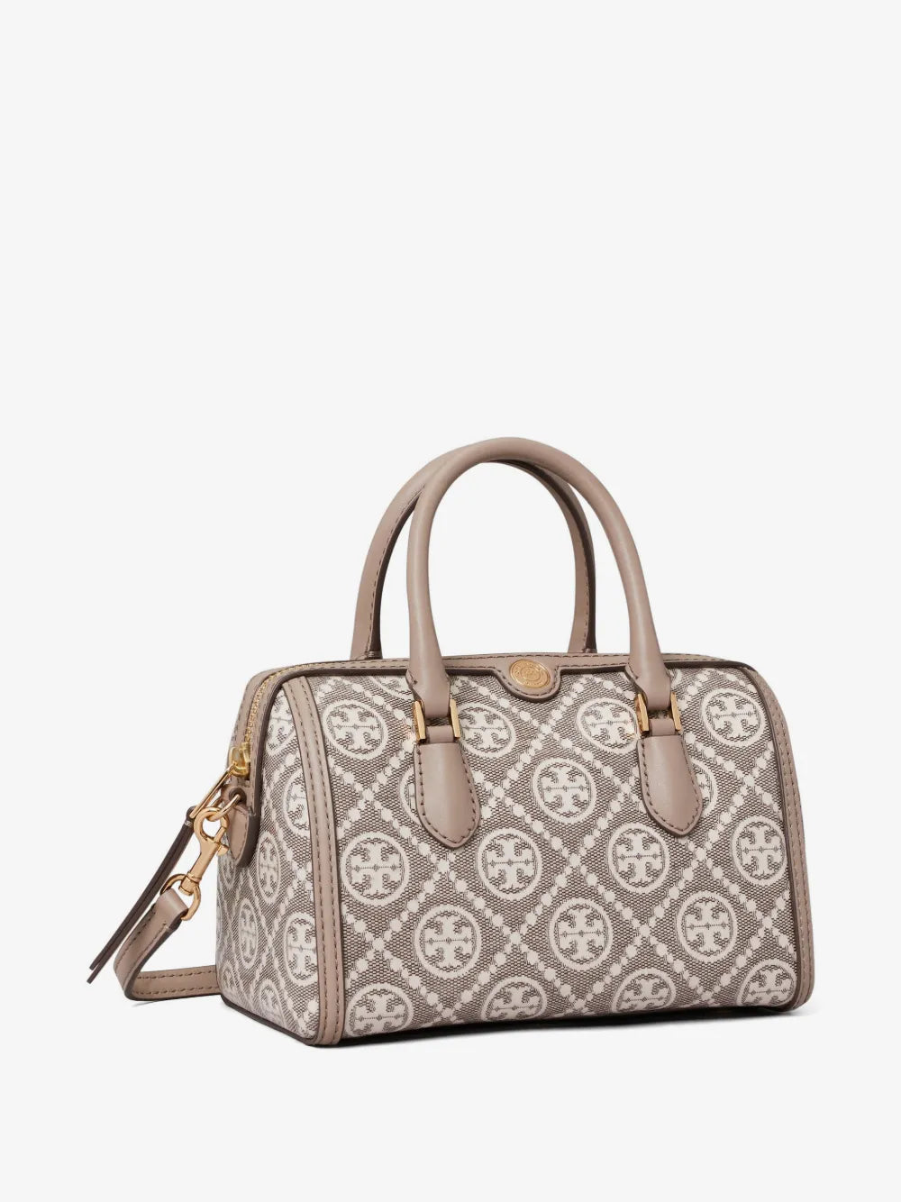 Tory Burch T Monogram coated-jacquard petite Barrel bag